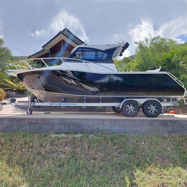 Factory Direct 27 ft Aluminum Fishing Boat with Durable Outboard Motor for River Fishing and Water Sports