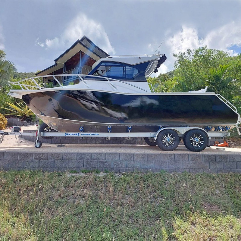 Factory Direct 27 ft Aluminum Fishing Boat with Durable Outboard Motor for River Fishing and Water Sports