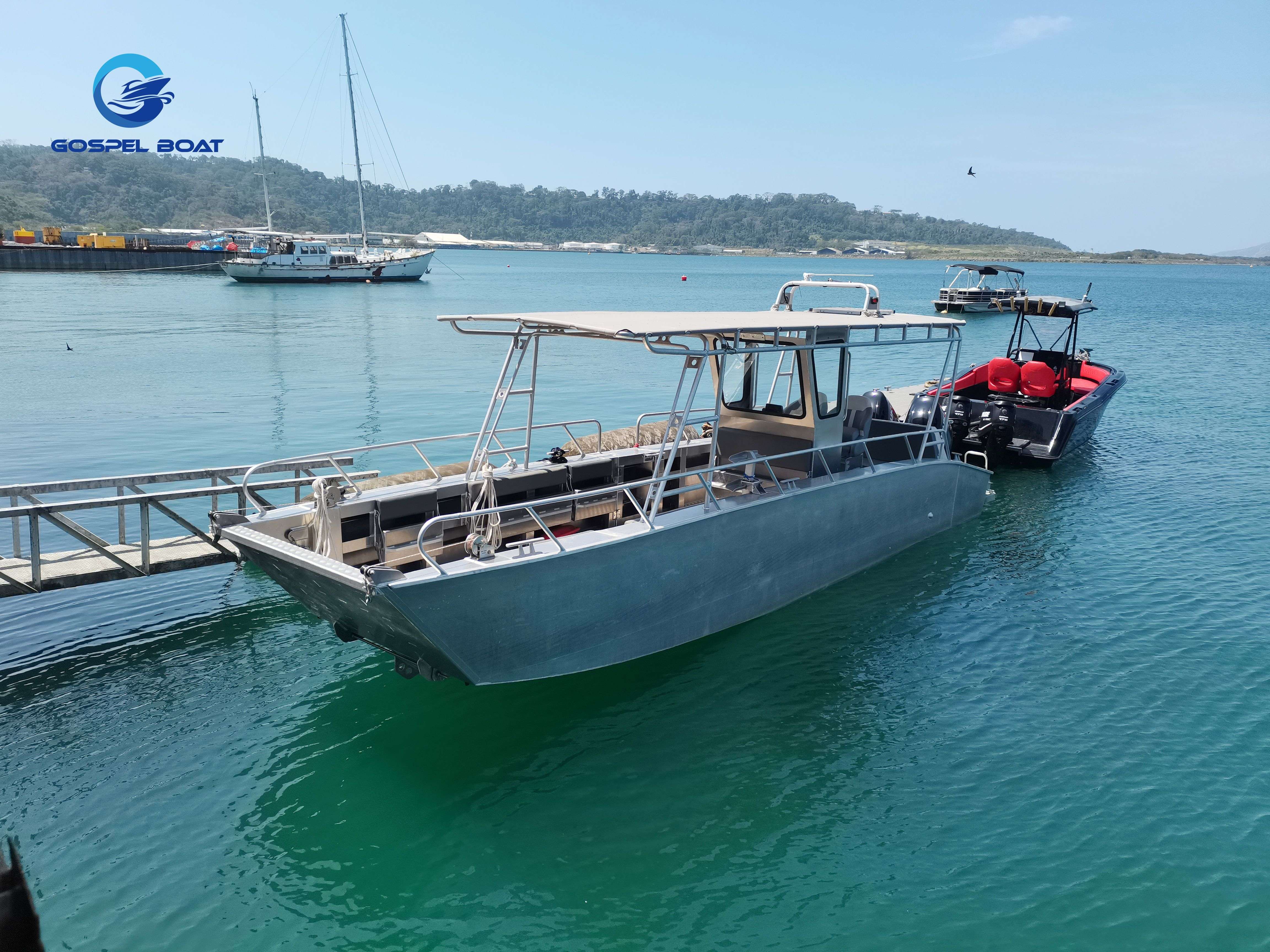 Aluminum Landing Craft 9m*2.45m Boat Cargo Transport Trailerable Work Boat