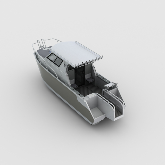 Allsealion 7.9m Offshore Sports Fishing Catamaran Boat with Enclosed Cabin 400L Aluminum Hull Yacht Boat on Sale