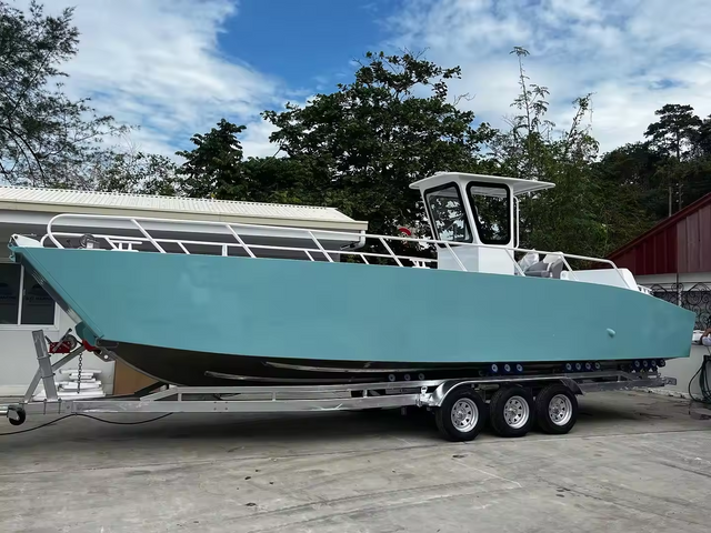 9m console Landing Craft Aluminum Boat Carrying 5 Ton Cargo Boat Ferry Landing Craft with console for Sales