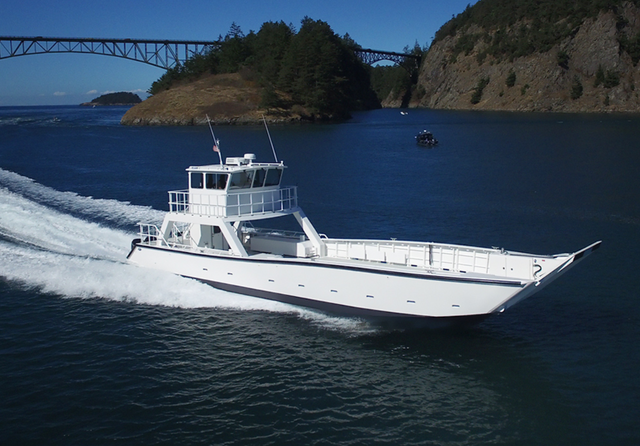 14m 13 tons load aluminum open sea cargo ship barge boat landing craft for sale