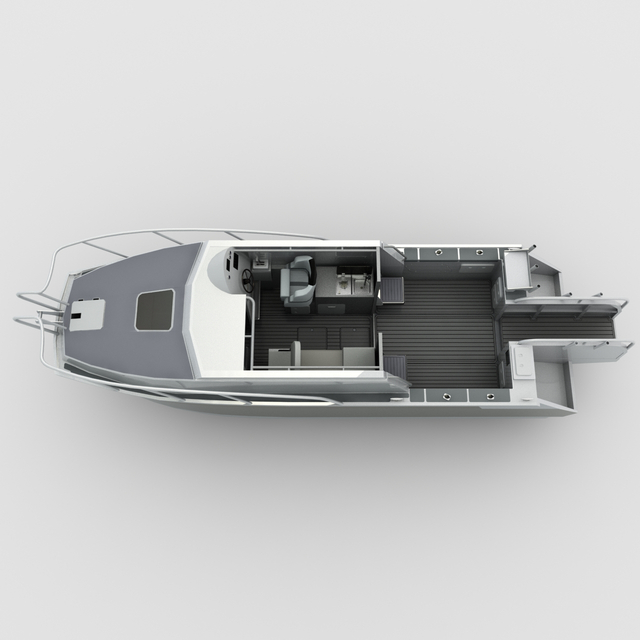 Allsealion 7.9m Offshore Sports Fishing Catamaran Boat with Enclosed Cabin 400L Aluminum Hull Yacht Boat on Sale