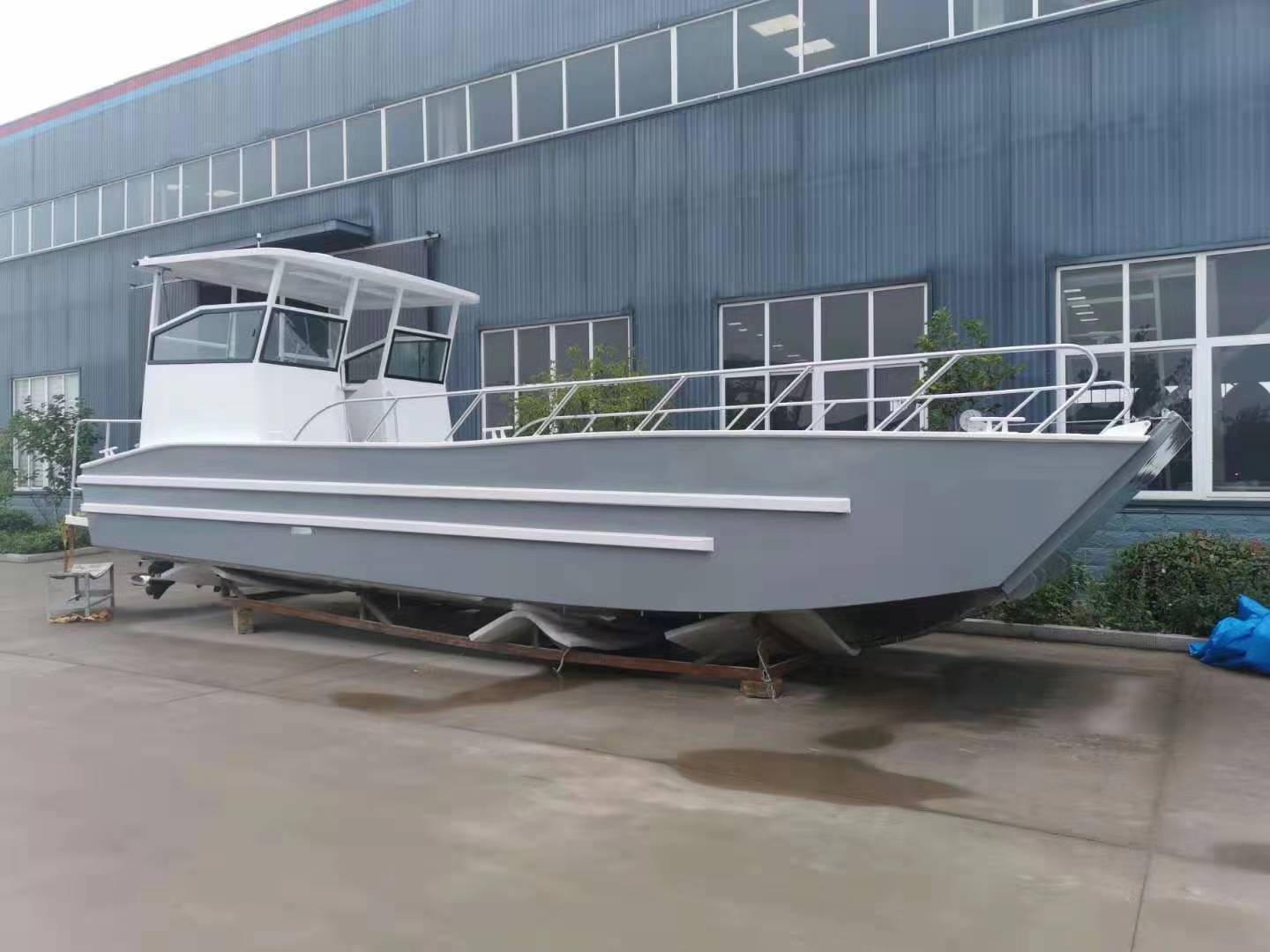 Comfort Cabin of 10m Aluminum Reinforced Hull Landing Craft Can Carry 8 Tons of Cargo And Can Be Customized with Color Printed Logos Landing Craft Boat Cargo Boat